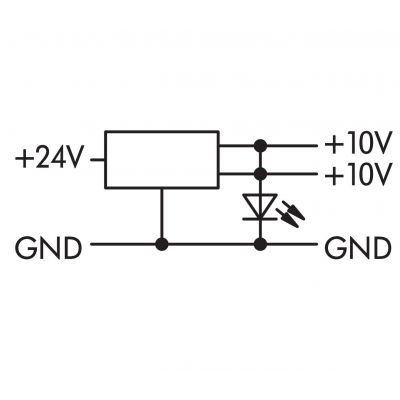 złączka z przetwornikiem DC/DC 24VDC/10VDC/500mA (859-802)