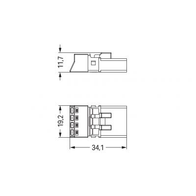 Wtyk 4-torowy biały WINSTA MINI 890-234 /50szt./ WAGO (890-234)