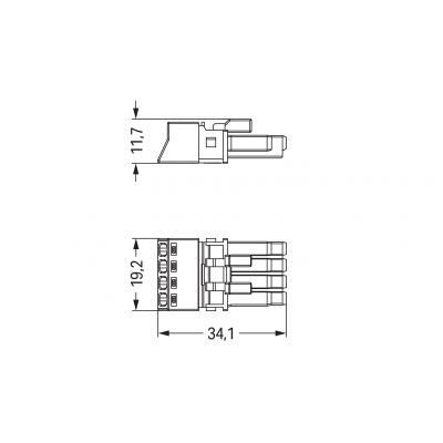 Gniazdo 4-biegunowe szare WINSTA MINI 890-244 /50szt./ WAGO (890-244)