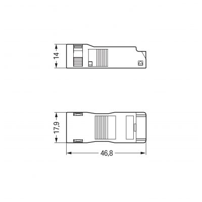 Obudowa odciążająca naciąg czarna 890-503 /50szt./ WAGO (890-503)