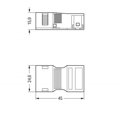 Obudowa odciążająca przewody 2-torowa raster 2,5mm czarna 770-502/042-000 /50szt./ WAGO (770-502/042-000)