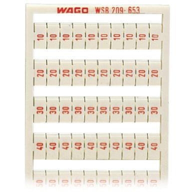 Ramka z oznacznikami 20x 10 20-50 nadruk czerwony 209-653 /5szt./ WAGO (209-653)
