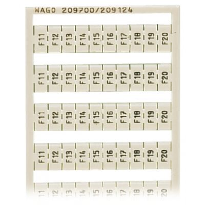 Ramka z oznacznikami 10x F1-F10 biała 209-787 /5szt./ WAGO (209-787)