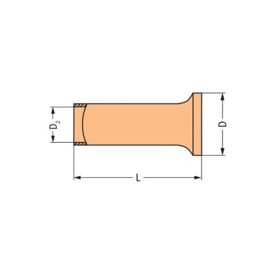 Tulejka 2,5mm2 cynkowana 216-106 /1000szt./ WAGO (216-106)