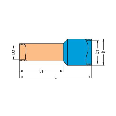 Końcówka tulejkowa izolowana 2,5mm2 niebieska 216-206 /100szt./ WAGO (216-206)