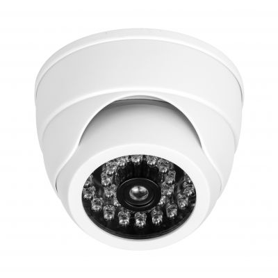 Atrapa kamery monitorującej z podczerwienią CCTV, bateryjna, MINI, biała (CD-4/W)