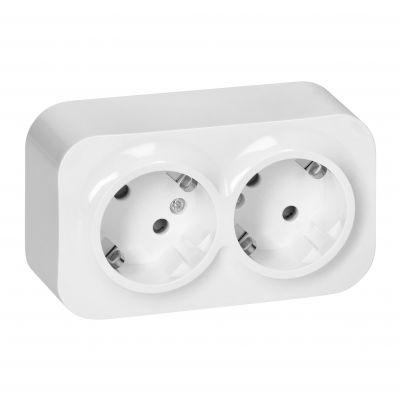 ToDo Gniazdo podwójne 2x2P+Z, 16A/230VAC, IP20,Schuko,Białe 10 sztuk (OR-OE-7206(GS)/W/10)