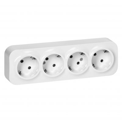 Gniazdo poczwórne natynkowy ToDo 2P+Z Schuko IP20, 16A, 230V AC, 16A, 230V AC, biały (OR-OE-7210(GS)/W)