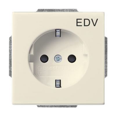 CARAT/FUTURE  Gniazdo SCHUKO Z nadrukiem „EDV” Z szybkozłączami Z uziemieniem, 2P+E Z przesłonami ko (2CKA002013A5267)