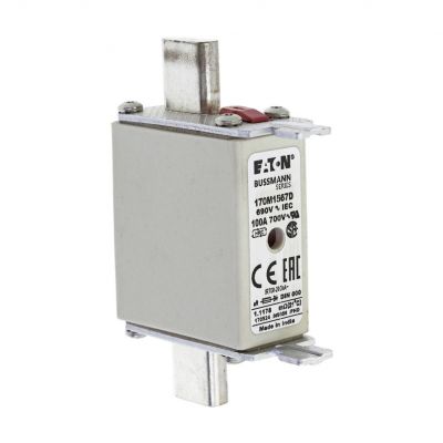 FUSE 100A 690V aR DIN 000 HSDNH Wkładka szybka 100A 690V aR DIN 000 podwójny wskaźnik 170M1567D EATON (170M1567D)