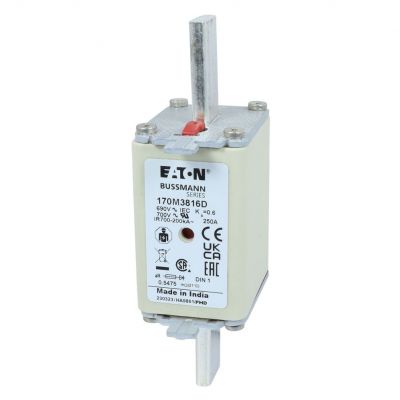 FUSE 250A 690V aR DIN 1 HSDNH Wkładka szybka 250A 690V aR DIN 1 podwójny wskaźnik 170M3816D EATON (170M3816D)