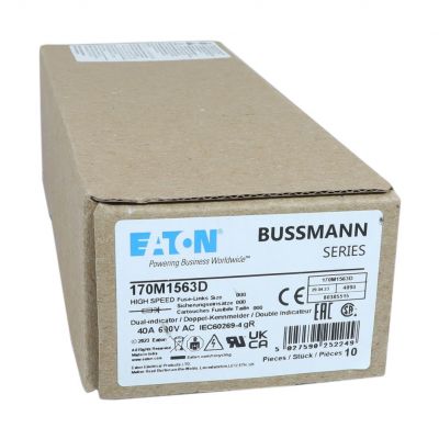 FUSE 40A 690V gR DIN 000 HSDNH Wkładka szybka 40A 690V gR DIN 000 podwójny wskaźnik 170M1563D EATON (170M1563D)