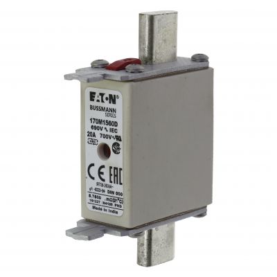 FUSE 20A 690V gR DIN 000 HSDNH Wkładka szybka 20A 690V gR DIN 000 podwójny wskaźnik 170M1560D EATON (170M1560D)