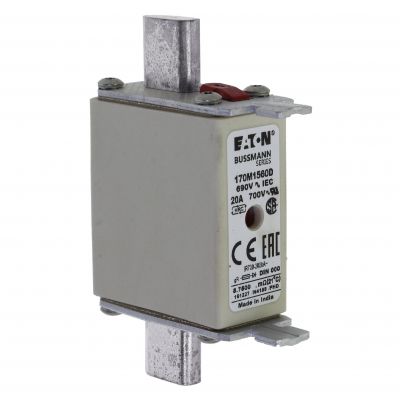 FUSE 20A 690V gR DIN 000 HSDNH Wkładka szybka 20A 690V gR DIN 000 podwójny wskaźnik 170M1560D EATON (170M1560D)