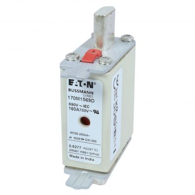 FUSE 160A 690V aR DIN 000 HSDNH Wkładka szybka 160A 690V aR DIN 000 podwójny wskaźnik 170M1569D EATON (170M1569D)