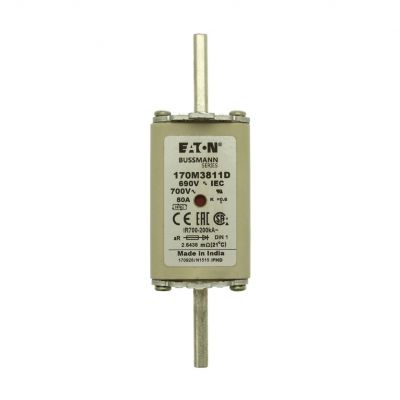 FUSE 80A 690V aR DIN 1 HSDNH Wkładka szybka 80A 690V aR DIN 1 podwójny wskaźnik 170M3811D EATON (170M3811D)