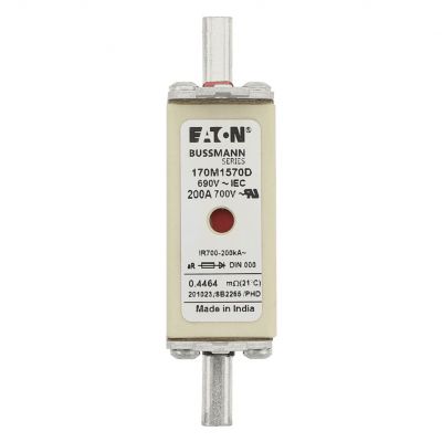 FUSE 200A 690V aR DIN 000 HSDNH Wkładka szybka 200A 690V aR DIN 000 podwójny wskaźnik 170M1570D EATON (170M1570D)