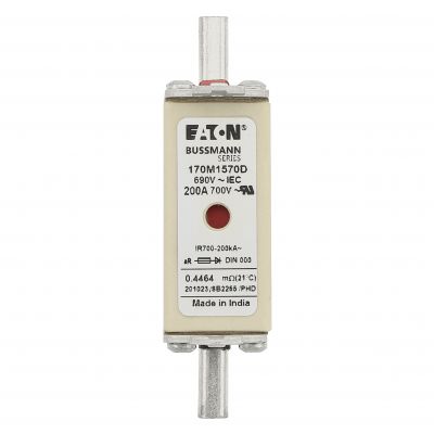 FUSE 200A 690V aR DIN 000 HSDNH Wkładka szybka 200A 690V aR DIN 000 podwójny wskaźnik 170M1570D EATON (170M1570D)