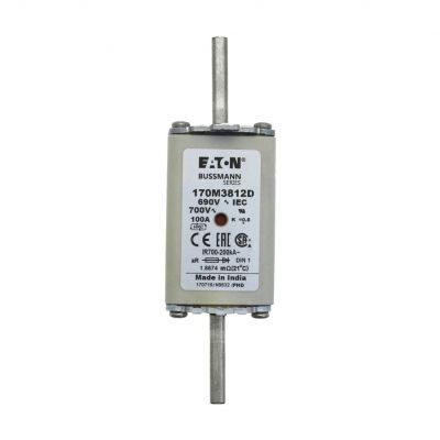 FUSE 100A 690V aR DIN 1 HSDNH Wkładka szybka 100A 690V aR DIN 1 podwójny wskaźnik 170M3812D EATON (170M3812D)