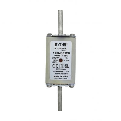 FUSE 100A 690V aR DIN 1 HSDNH Wkładka szybka 100A 690V aR DIN 1 podwójny wskaźnik 170M3812D EATON (170M3812D)