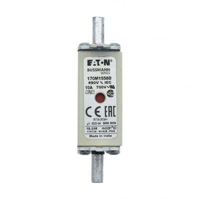 FUSE 10A 690V gR DIN 000 HSDNH Wkładka szybka 10A 690V gR DIN 000 podwójny wskaźnik 170M1558D EATON (170M1558D)