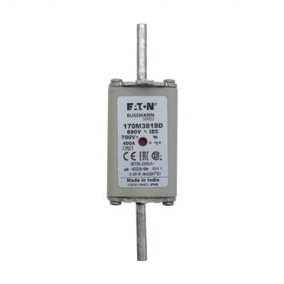 FUSE 400A 690V aR DIN 1 HSDNH Wkładka szybka 400A 690V aR DIN 1 podwójny wskaźnik 170M3819D EATON (170M3819D)