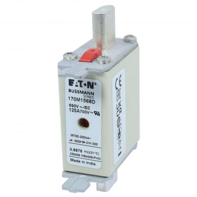 FUSE 125A 690V aR DIN 000 HSDNH Wkładka szybka 125A 690V aR DIN 000 podwójny wskaźnik 170M1568D EATON (170M1568D)