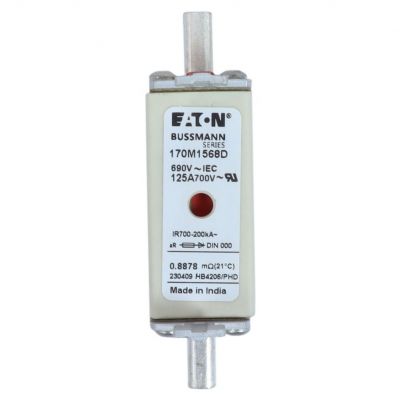 FUSE 125A 690V aR DIN 000 HSDNH Wkładka szybka 125A 690V aR DIN 000 podwójny wskaźnik 170M1568D EATON (170M1568D)