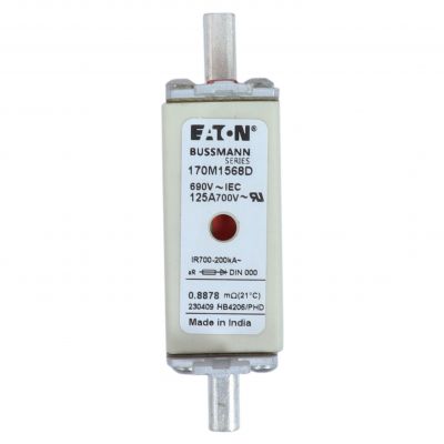 FUSE 125A 690V aR DIN 000 HSDNH Wkładka szybka 125A 690V aR DIN 000 podwójny wskaźnik 170M1568D EATON (170M1568D)