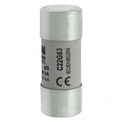 CYLINDRICAL FUSE 22 x 58 63A GG 690V AC Wkładka cylindryczna 22 x 58mm 63A GG 690V AC C22G63 EATON (C22G63)