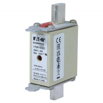 FUSE 16A 690V gR DIN 000 HSDNH Wkładka szybka 16A 690V gR DIN 000 podwójny wskaźnik 170M1559D EATON (170M1559D)