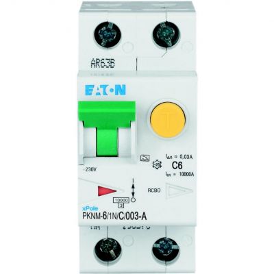 PKNM-6/1N/C/003-A-MW Wyłącznik różnicowonadprądowy 1P+N C6A 30mA typ A 236022 EATON (236022)