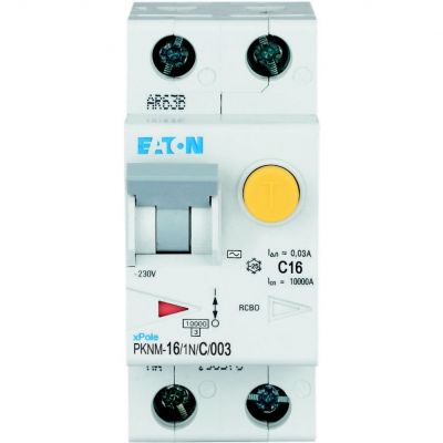 PKNM-16/1N/C/003-MW Wyłącznik różnicowonadprądowy 1P+N C16A 30mA typ AC 236212 EATON (236212)