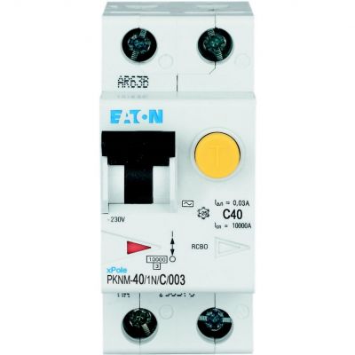 PKNM-40/1N/C/003-MW Wyłącznik różnicowonadprądowy 1P+N C40A 30mA typ AC 236334 EATON (236334)
