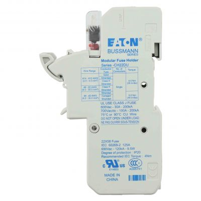 1 Pole 22x58 MFH Micro Switch Podstawa wkł. cyl. 22x58, 1p, 125A, 690 Vac, mikroprzekaźnik (CH221DMSU-F)