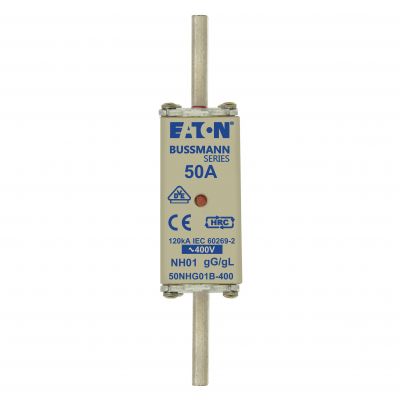 NH FUSE 50A 400V GG/GL SIZE 01 Wkładka NH01 50A 400V GL/GG podwójny wskaźnik 50NHG01B-400 EATON (50NHG01B-400)