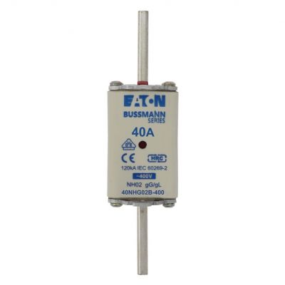 NH FUSE 40A 400V GG/GL SIZE 02 Wkładka NH02 40A 400V GL/GG podwójny wskaźnik 40NHG02B-400 EATON (40NHG02B-400)