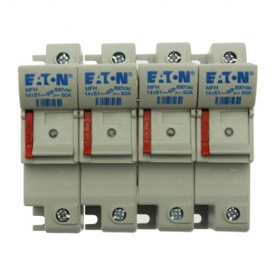 4 Pole 14x51 MFH Neon Indicator Podstawa wkładki cylindrycznej 14x51 4P 50A 690VAC wskaźnik CH144DIU EATON (CH144DIU)