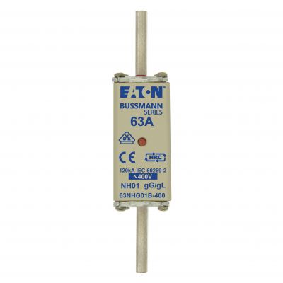 NH FUSE 63A 400V GG/GL SIZE 01 Wkładka NH01 63A 400V GL/GG podwójny wskaźnik 63NHG01B-400 EATON (63NHG01B-400)