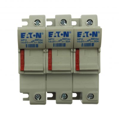 3 Pole 14x51 MFH Neon Indicator Podstawa wkładki cylindrycznej 14x51 3P 50A 690VAC wskaźnik CH143DIU EATON (CH143DIU)