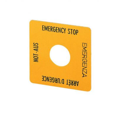 Tabliczka opisowa żółta 50x50mm EMERGENCY STOP 058874 EATON (058874)