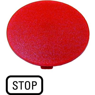 M22-XDP-R-GB0 Soczewka do przycisku grzybkowego 22mm płaska czerwona z opisem /STOP/ 218281 EATON (218281)