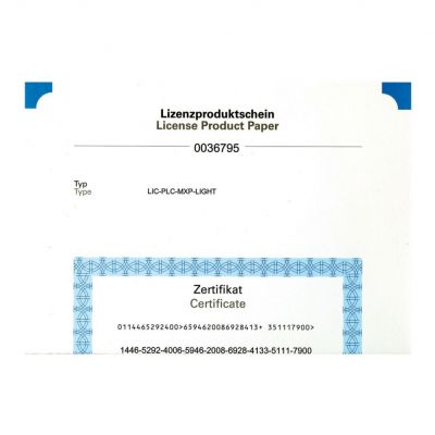 LIC-PLC-A Dokument licencyjny dla XV300 do uruchomienia PLC CoDeSys 2 lub 3 181585 EATON (181585)