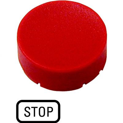 M22-XDH-R-GB0 Soczewka do przycisku wystającego 22mm płaska czerwona z opisem /STOP/ 218239 EATON (218239)