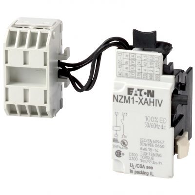 NZM1-XAHIV380-440AC/DC Wyzwalacz wzrostowy ze stykiem 1Z HIV 380-440V AC/DC z listwą zaciskową 259784 EATON (259784)