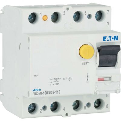 FRCmM-100/4/03-110 Wyłącznik różnicowoprądowy 10kA 110V 100A 4P 300mA typ AC 180604 EATON (180604)