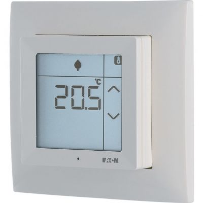 CPAD-00/198 Termostat z wyświetlaczem LCD biały typu Pure z ramką 187712 EATON (187712)