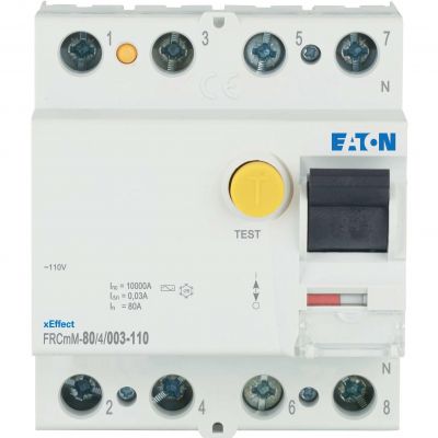 FRCmM-80/4/003-110 Wyłącznik różnicowoprądowy 10kA 110V 80A 4P 30mA typ AC 180601 EATON (180601)