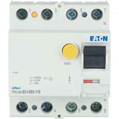FRCmM-63/4/003-110 Wyłącznik różnicowoprądowy 10kA 110V 63A 4P 30mA typ AC 180599 EATON (180599)