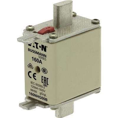 NH FUSE 160A 500V GG/GL SIZE 00 Wkładka NH00 160A 500V GL/GG podwójny wskaźnik 160NHG00B EATON (160NHG00B)